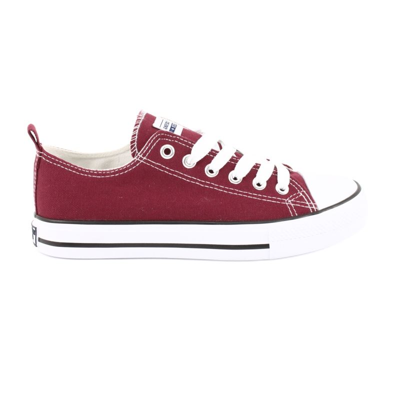 American Club Women's sneakers tied burgundy red