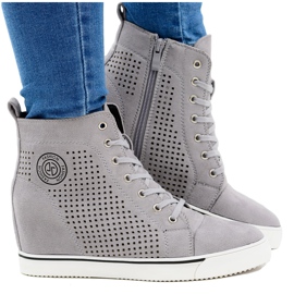 Women's Sneakers Lu Boo High Openwork Gray Xenia grey