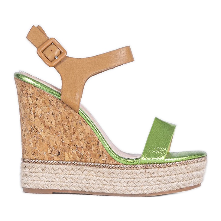 green wedge espadrilles