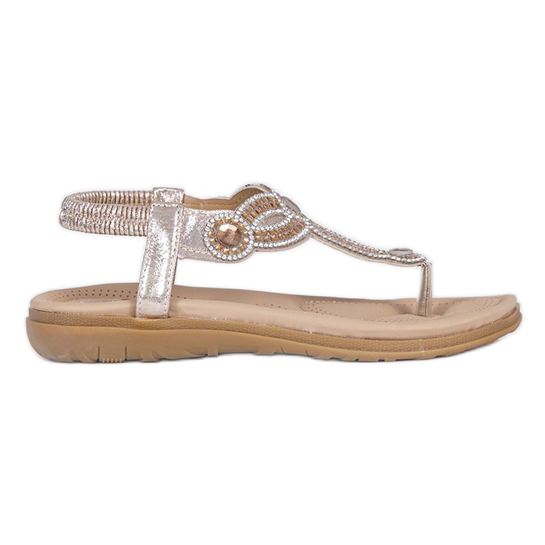 CT-29 golden flat sandals