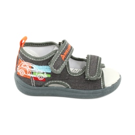 American Club American sandals, children's shoes, leather insert TEN46, gray grey
