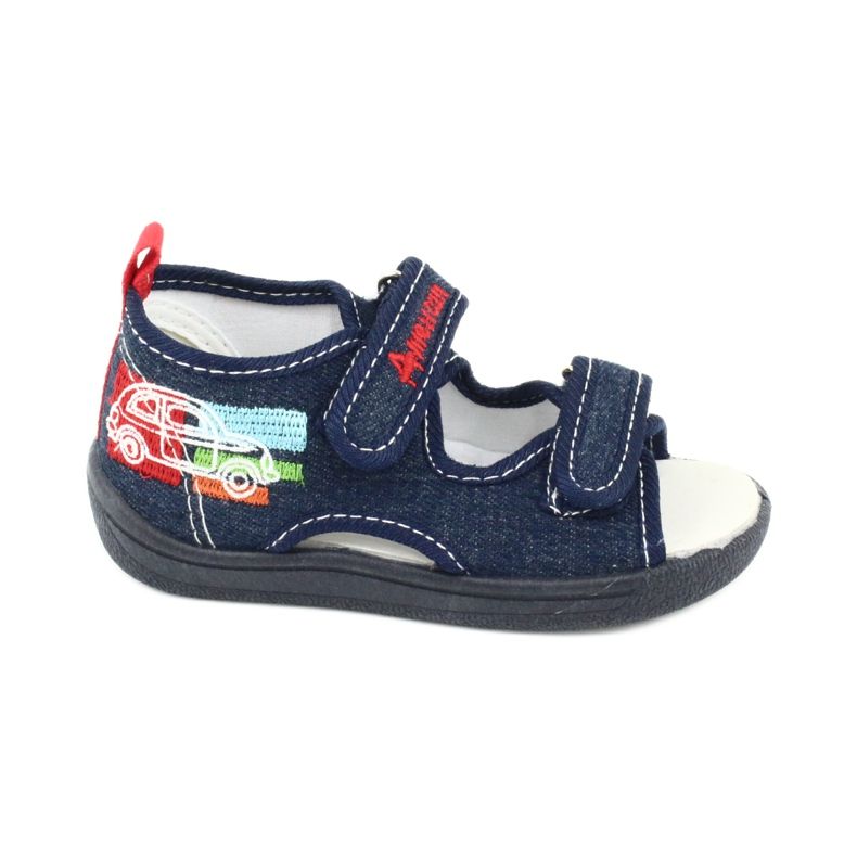 American Club American sandals children's shoes leather insole TEN46 red navy blue