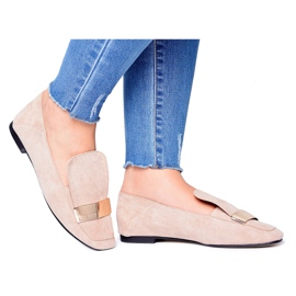 Women's Loafers With a plate Golden Lords Beige Lu Boo Harlem Women's Loafers With a plate Golden Lords Beige Lu Boo Harlem