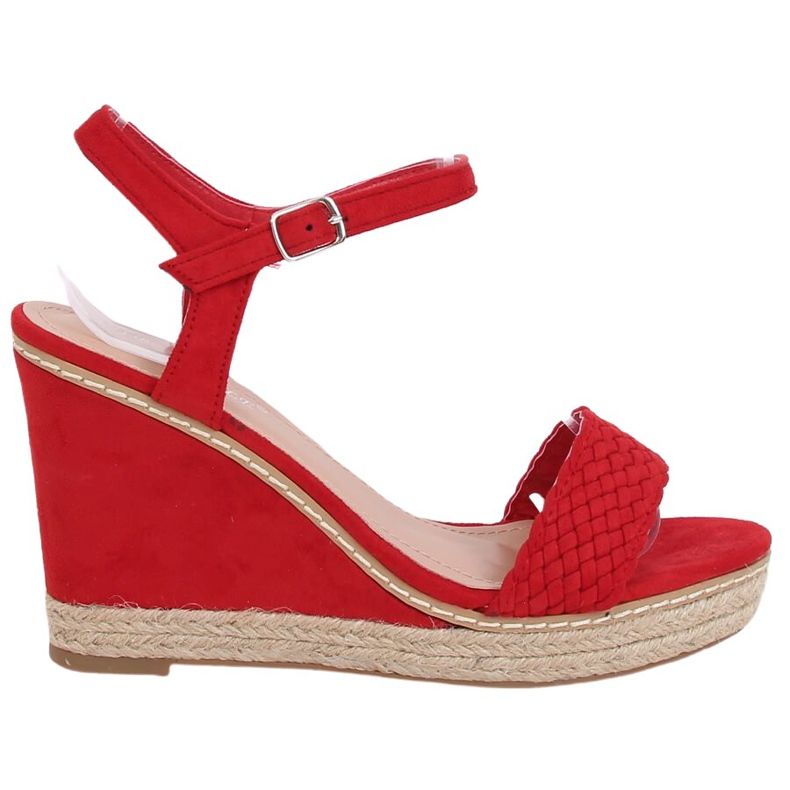 Red Espadrilles on wedges, red 100-937SC-1 Red Ii Species