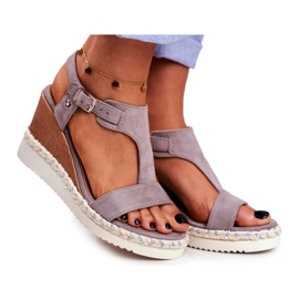 BUGO Women's Sandals On Wedge Gray Rosa grey BUGO Women's Sandals On Wedge Gray Rosa grey