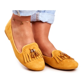 BUGO Women's Loafers Yellow Lords Fringes Therese