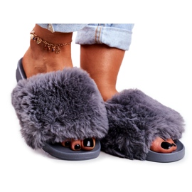 Bona Women's Slippers With Fur Sensitive Gray grey