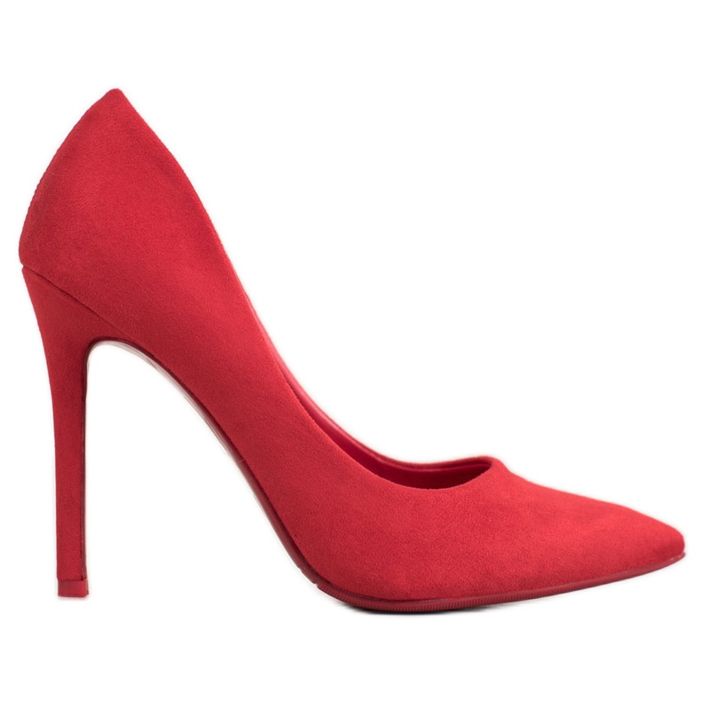 Small Swan Suede Pumps On A Pin red