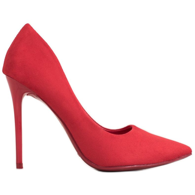 Small Swan Red Stilettos With Suede