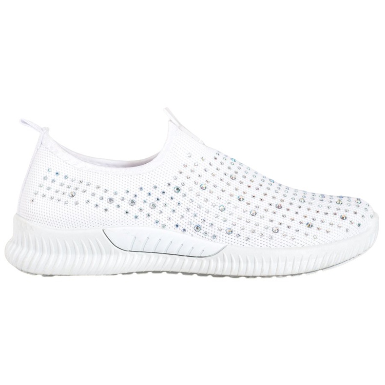 SHELOVET White Shoes With Crystals