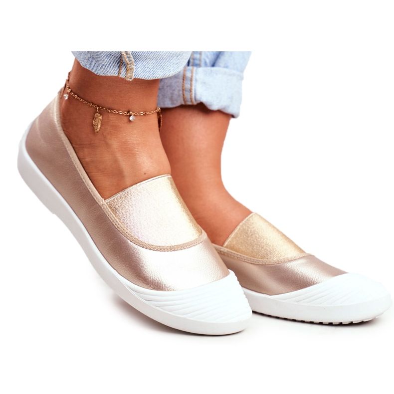 LU BOO Sneakers Slip On Slip-on Gold Sneakers Justy golden