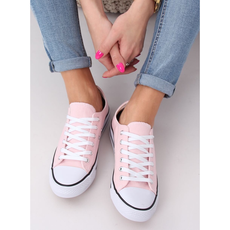 Classic women's sneakers light pink JD05P Pink