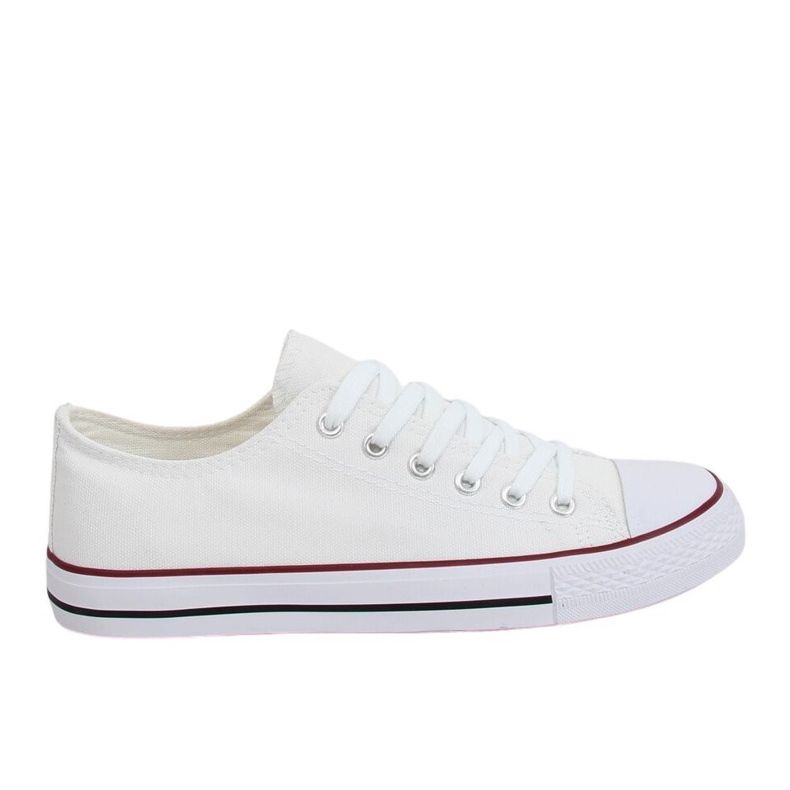 White classic women's sneakers JD05P WHITE / RED