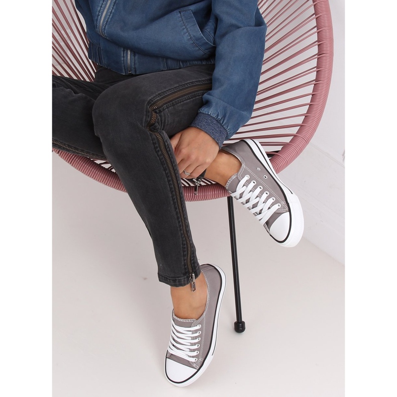 Gray classic women's sneakers JD05P Gray grey