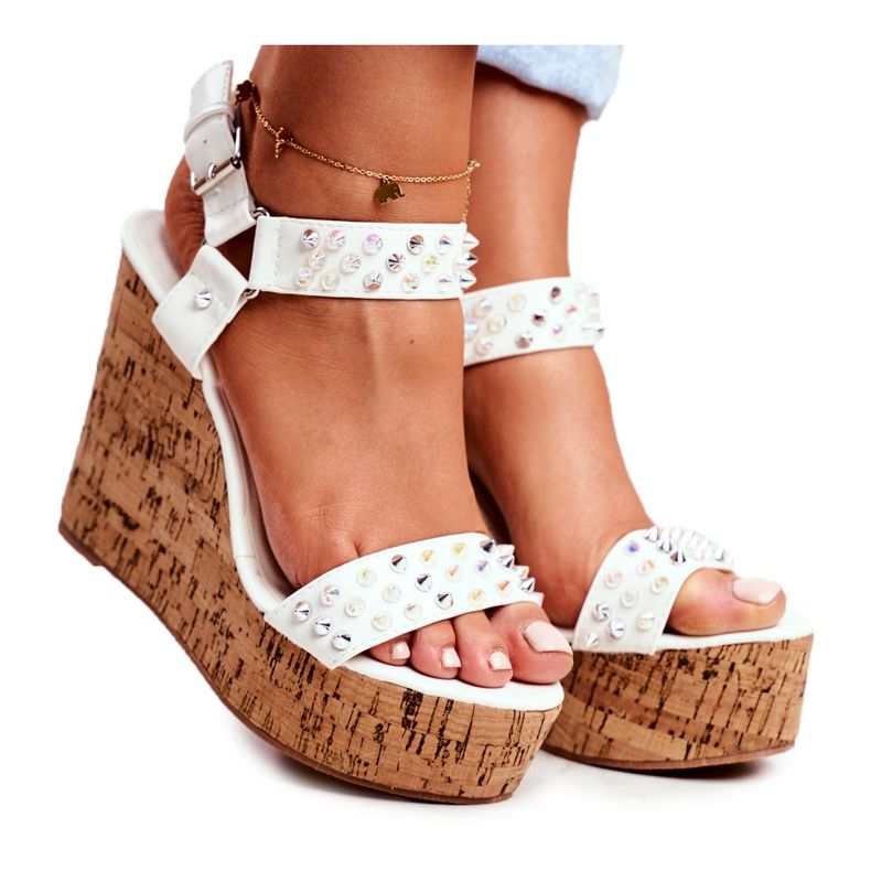 Women's Sandals On Wedge Lu Boo White Gail