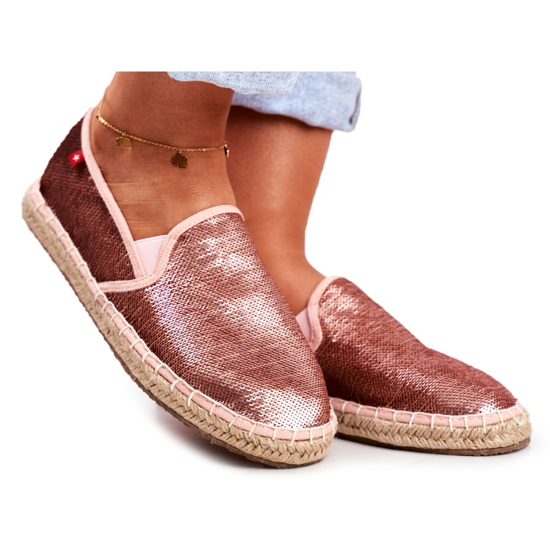 Women's Espadrilles, Braided Sole Pink Big Star DD274A163