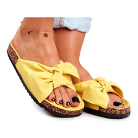 PS1 Women's Yellow Slippers On The Cork Bow Wendy