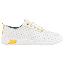 SHELOVET Openwork Sneakers With Eco Leather white