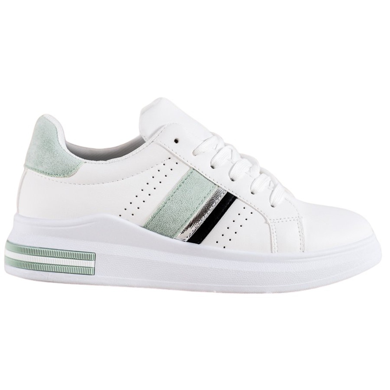 SHELOVET Sneakers With Suede Inserts white