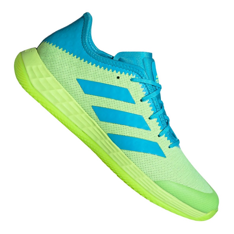 Indoor shoes adidas Adizero FastCourt M FU8385 gray / silver, blue, green green Indoor shoes adidas Adizero FastCourt M FU8385 gray / silver, blue, green green