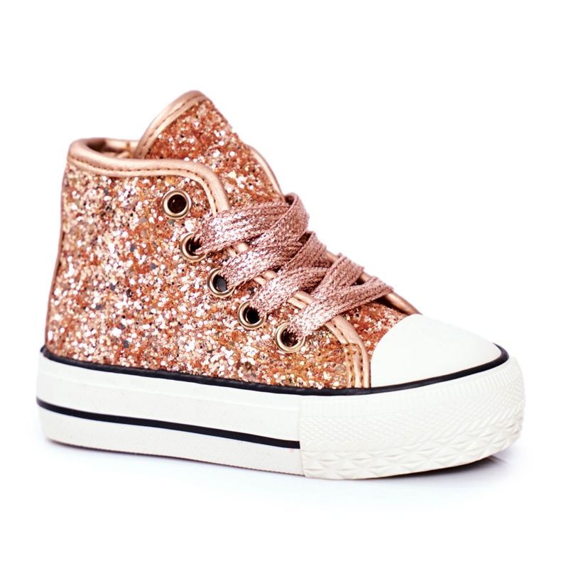 FRROCK Children's Sneakers High Shiny Golden Ally