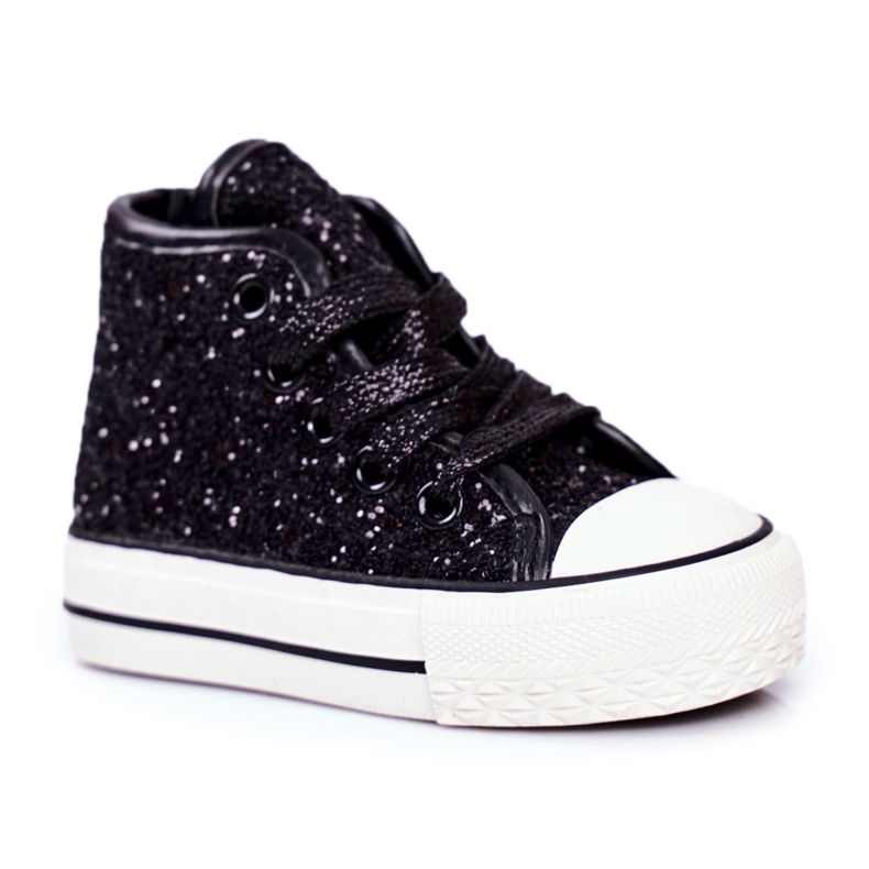 FRROCK Children's Sneakers Shiny High Black Ally