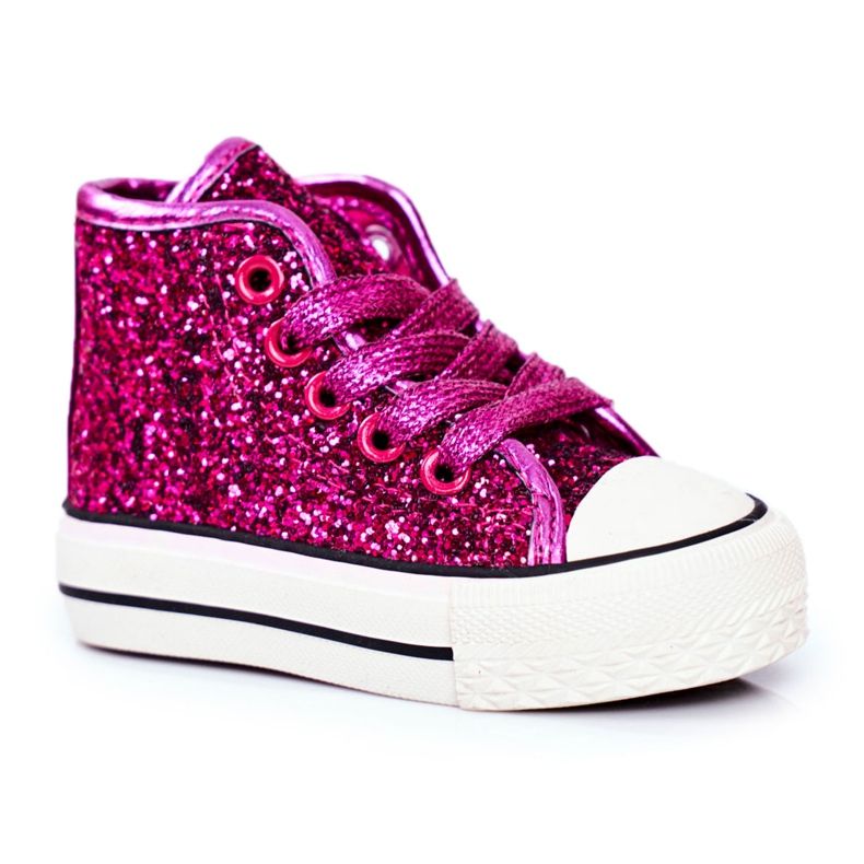 FRROCK Children's Sneakers High Shiny Pink Ally FRROCK Children's Sneakers High Shiny Pink Ally