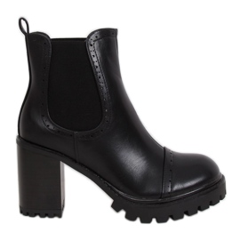 Black HE113 Black high-heeled boots