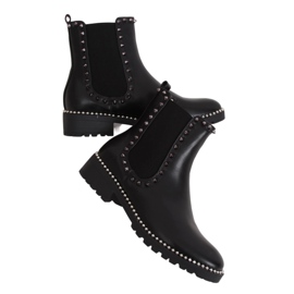 Black Chelsea boots with studs black NC826 Black