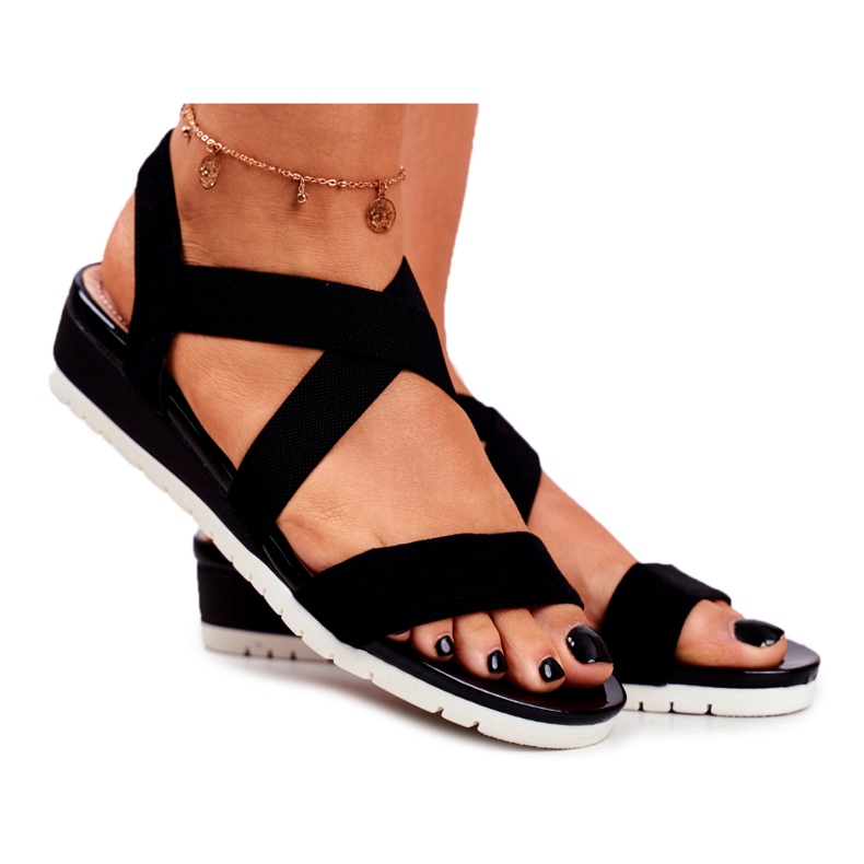 PS1 Women's Sandals On Wedge Black Slip-on Harper