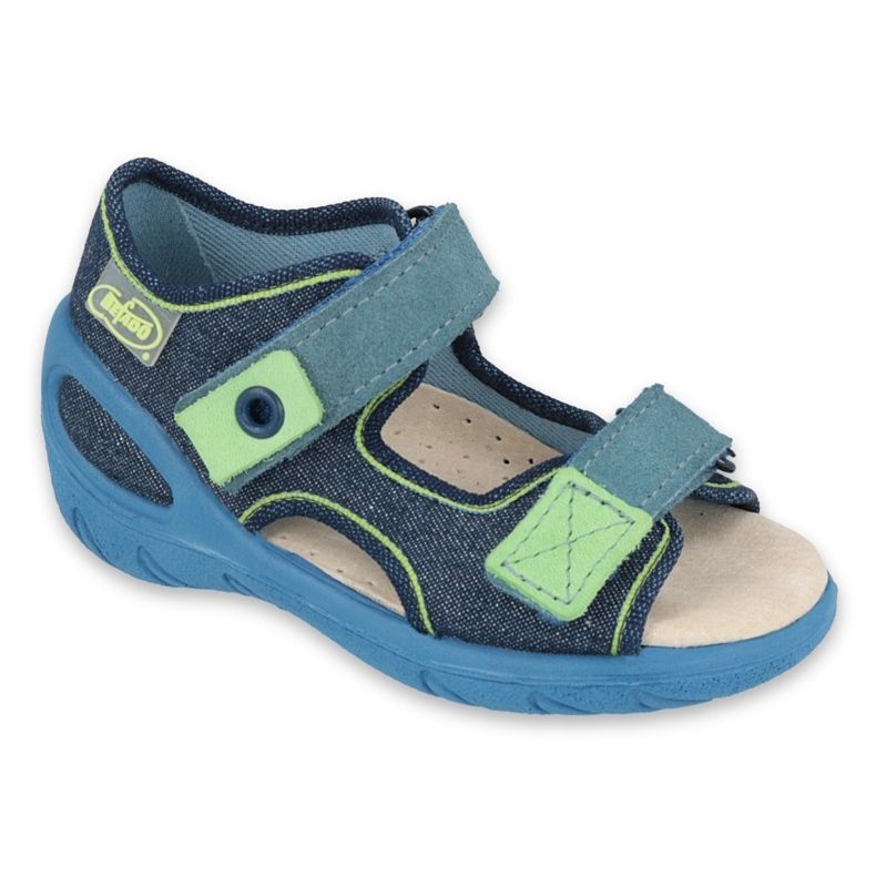 Befado children's shoes pu 065P142 navy blue green Befado children's shoes pu 065P142 navy blue green