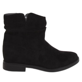Black Boots on a hidden wedge heel NC981 Black