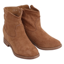 Ankle boots with a hidden beige wedge NC981 Khaki Ankle boots with a hidden beige wedge NC981 Khaki