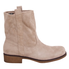 Women's beige suede ST-18P Beige boots brown