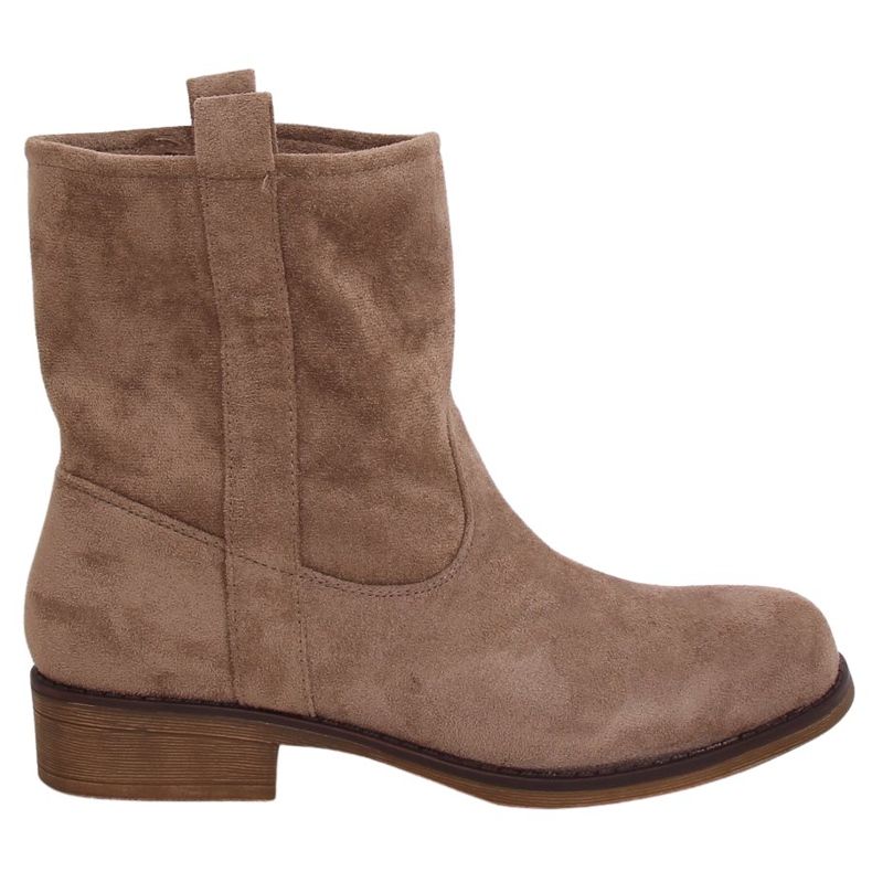 Women's suede dark beige boots ST-18P Khaki brown