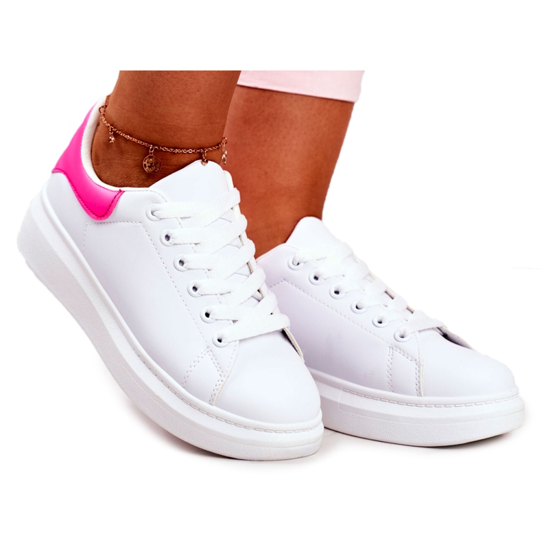 Women's Sport Shoes Lu Boo White Fuchsia Heel Matilda pink