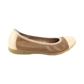 Caprice women's shoes ballerinas 22152 leather beige