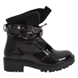 Lacquered boots on a massive black sole NC1039 Black