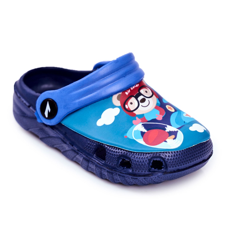 Children's Slippers Foam Crocs Navy Blue Teddy Bear Pilot SuperFly Children's Slippers Foam Crocs Navy Blue Teddy Bear Pilot SuperFly