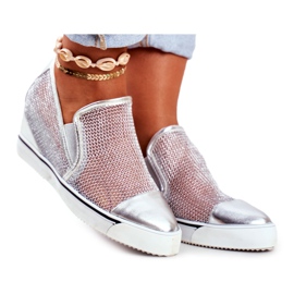 Women's Lu Boo Sneakers with Mesh Silver Morgono grey