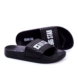 Children's Black Slippers Big Star Quilted GG374800