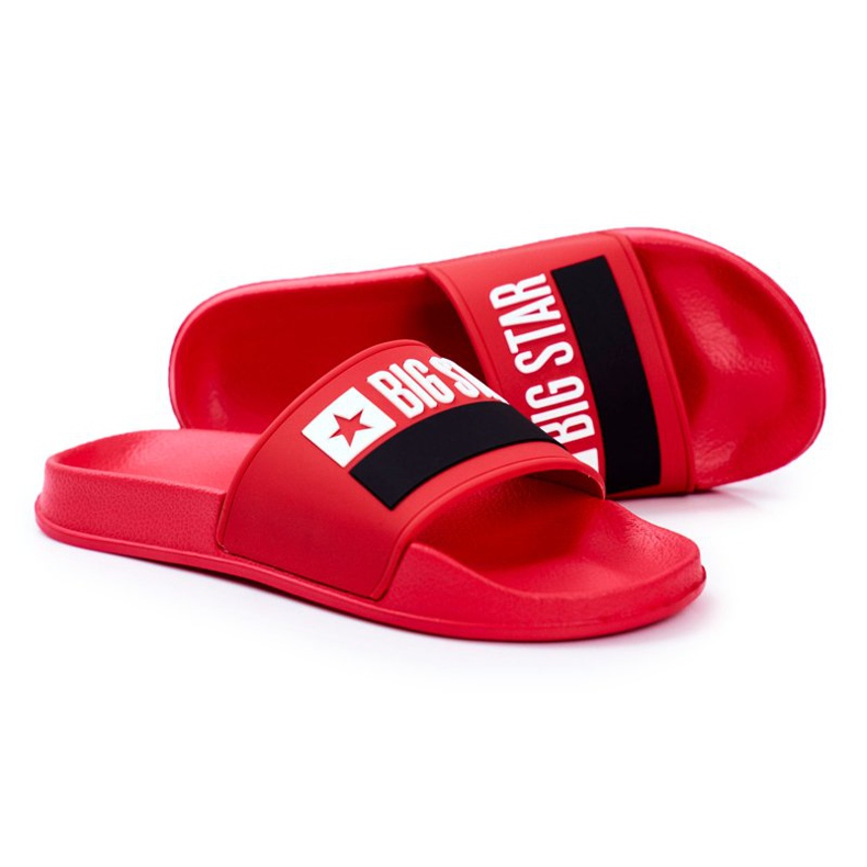 Men's Slippers Big Star Classic Red GG174939 white black Men's Slippers Big Star Classic Red GG174939 white black