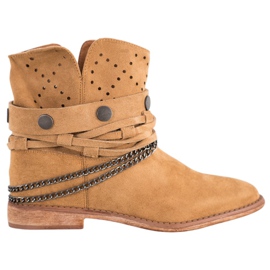 Bella Paris Boots With Decorative Stripes brown