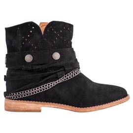 Bella Paris Boots With Decorative Stripes black