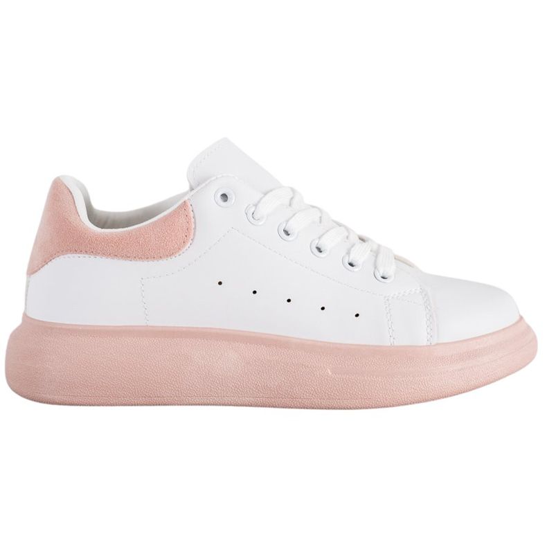SHELOVET Sneakers On A Powder Platform white pink