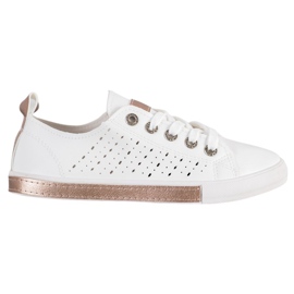 Bella Paris Sneakers With Openwork Pattern white Bella Paris Sneakers With Openwork Pattern white