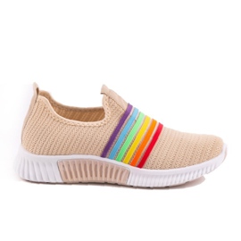 Beige sports slip-on shoes BS30 brown multicolored