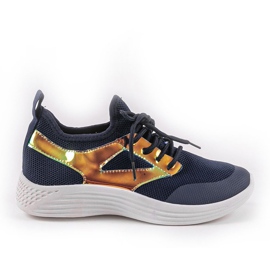 Navy blue HB-42 sports shoes golden Navy blue HB-42 sports shoes golden