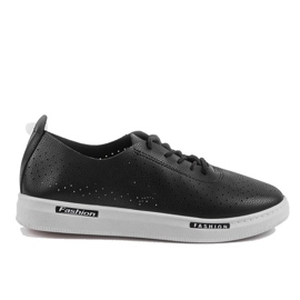 Black QW8368-1 openwork sport sneakers