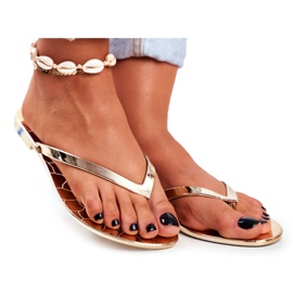 Lu Boo Metallic Flip-flops Gold Eltoro Ii gat. golden